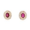 Image 3 : 14KT Rose Gold 2.07 ctw Ruby and Diamond Earrings