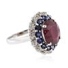 Image 4 : 14KT White Gold 6.06 ctw Ruby, Sapphire and Diamond Ring