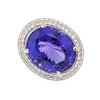 Image 1 : 18KT White Gold GIA Certified 30.19 ctw Tanzanite and Diamond Ring