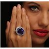 Image 5 : 18KT White Gold GIA Certified 30.19 ctw Tanzanite and Diamond Ring