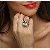 Image 2 : 14KT Yellow Gold 16.00 ctw Green Quartz and Diamond Ring