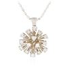 Image 2 : 14KT White Gold 3.02 ctw Diamond Pendant With Chain
