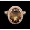 Image 3 : 14KT White Gold 5.82 ctw Zircon and Diamond Ring