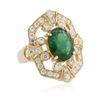 Image 2 : 14KT Yellow Gold 3.03 ctw Emerald and Diamond Ring