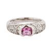 Image 1 : 14KT White Gold 0.43 ctw Pink Sapphire and Diamond Ring