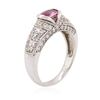 Image 7 : 14KT White Gold 0.43 ctw Pink Sapphire and Diamond Ring