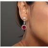 Image 2 : 14KT Yellow Gold 10.00 ctw Ruby and Diamond Earrings