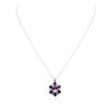 Image 3 : 14KT White Gold 2.65 ctw Tourmaline, Sapphire and Diamond Pendant With Chain