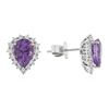 Image 2 : 14KT White Gold 2.40 ctw Amethyst and Diamond Earrings