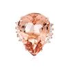 Image 3 : 14KT Rose Gold 27.75 ctw GIA Certified Morganite and Diamond Ring