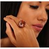 Image 5 : 14KT Rose Gold 27.75 ctw GIA Certified Morganite and Diamond Ring
