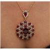 Image 5 : 14KT Yellow Gold 35.13 ctw Ruby and Diamond Pendant With Chain