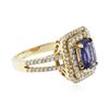 Image 2 : 14KT Yellow Gold 1.80 ctw Tanzanite and Diamond Ring