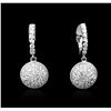 Image 3 : 14KT White Gold 1.16 ctw Diamond Earrings