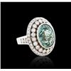 Image 4 : 18KT White Gold GIA Certified 12.44 ctw Tourmaline and Diamond Ring