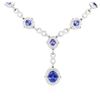 Image 2 : 14KT White Gold 14.01 ctw Tanzanite and Diamond Necklace