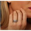 Image 1 : Platinum 0.94 ctw Diamond Ring Wedding Set