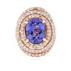 Image 3 : 14KT Rose Gold 6.83 ctw Tanzanite and Diamond Ring