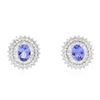 Image 3 : 14KT White Gold 2.44 ctw Tanzanite and Diamond Stud Earrings