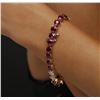 Image 6 : 14KT Yellow Gold 22.60 ctw Ruby and Diamond Bracelet