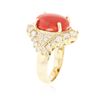 Image 6 : 14KT Yellow Gold 7.55 ctw Coral and Diamond Ring