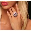 Image 1 : 14KT Rose Gold 39.46 ctw GIA Certified Kunzite and Diamond Ring