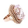 Image 4 : 14KT Rose Gold 39.46 ctw GIA Certified Kunzite and Diamond Ring