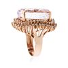 Image 6 : 14KT Rose Gold 39.46 ctw GIA Certified Kunzite and Diamond Ring