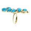 Image 6 : 14KT Yellow Gold 3.52 ctw Turquoise and Diamond Ring