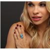 Image 2 : 14KT White Gold 4.80 ctw Turquoise and Diamond Ring