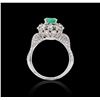Image 7 : 18KT White Gold 1.35 ctw Emerald and Diamond Ring