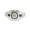 Image 1 : 18KT White Gold 0.46 ctw Sapphire and Diamond Ring