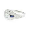 Image 2 : 18KT White Gold 0.46 ctw Sapphire and Diamond Ring