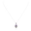 Image 1 : 14KT White Gold 0.80 ctw Sapphire and Diamond Pendant With Chain
