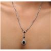 Image 1 : 14KT White Gold 6.20 ctw Sapphire and Diamond Necklace