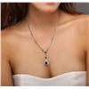 Image 2 : 14KT White Gold 6.20 ctw Sapphire and Diamond Necklace
