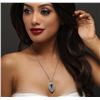 Image 2 : 14KT White Gold 4.42 ctw Tanzanite and Diamond Pendant with Chain