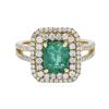 Image 3 : 14KT Yellow Gold 1.26 ctw Emerald and Diamond Ring