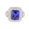 Image 3 : 14KT Two-Tone Gold 7.46 ctw Tanzanite and Diamond Ring
