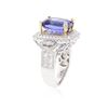 Image 6 : 14KT Two-Tone Gold 7.46 ctw Tanzanite and Diamond Ring