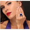 Image 1 : 14KT Yellow Gold 21.69 ctw GIA Cert Tanzanite and Diamond Ring