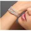 Image 2 : 14KT White Gold 3.99 ctw Diamond Bangle Bracelet