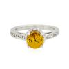 Image 3 : 14KT White Gold 2.05 ctw Yellow Sapphire and Diamond Ring