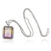 Image 3 : 14KT White Gold 28.42 ctw Quartz and Diamond Pendant With Chain