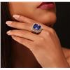 Image 2 : 14KT Yellow Gold 14.65 ctw GIA Certified Tanzanite and Diamond Ring