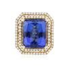 Image 3 : 14KT Yellow Gold 14.65 ctw GIA Certified Tanzanite and Diamond Ring