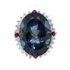 Image 1 : 14KT White Gold 27.92 ctw Topaz, Ruby and Diamond Ring