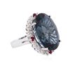 Image 2 : 14KT White Gold 27.92 ctw Topaz, Ruby and Diamond Ring