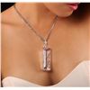 Image 5 : 14KT White Gold 155.79 ctw Kunzite and Diamond Pendant With Chain