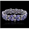 Image 4 : 14KT White Gold 30.24 ctw Tanzanite and Diamond Bracelet